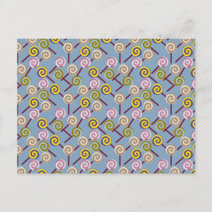 Candy pattern Lollies pattern lollipop 3 Postcard
