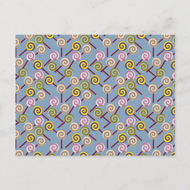 Candy pattern | Lollies pattern | lollipop 3 Postcard (Front)