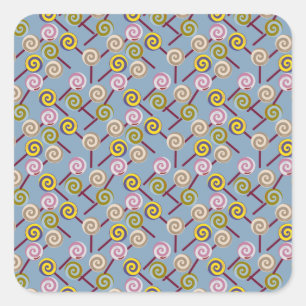 Candy pattern   Lollies pattern   lollipop 3 Square Sticker