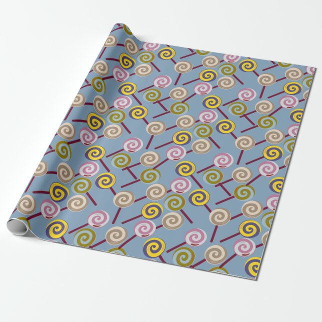 Candy pattern | Lollies pattern | lollipop 3 Wrapping Paper (Unrolled)