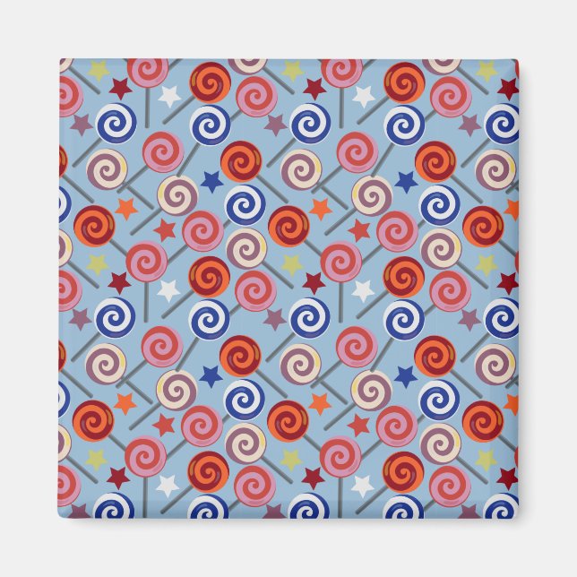 Candy pattern | Lollies pattern | lollipop 40 Magnet (Front)