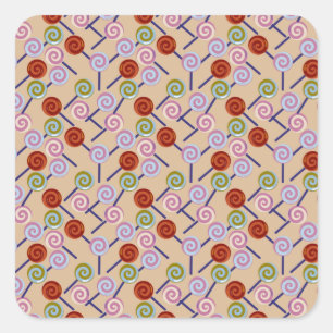 Candy pattern Lollies pattern lollipop 41 Square Sticker