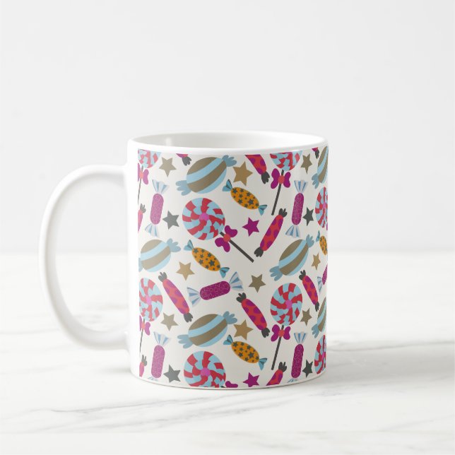 Candy pattern | Lollies pattern | lollipop 45 Coffee Mug (Left)