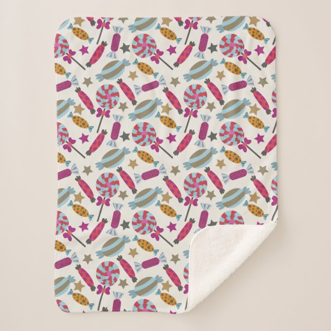 Candy pattern | Lollies pattern | lollipop 45 Sherpa Blanket (Front)