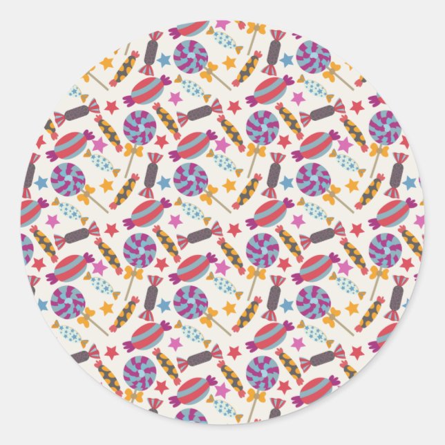 Candy pattern | Lollies pattern | lollipop 46 Classic Round Sticker (Front)