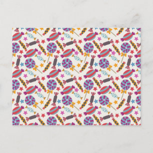 Candy pattern   Lollies pattern   lollipop 46 Postcard