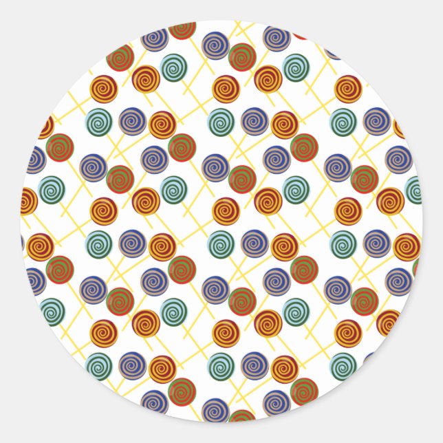 Candy pattern | Lollies pattern | lollipop 47 Classic Round Sticker (Front)
