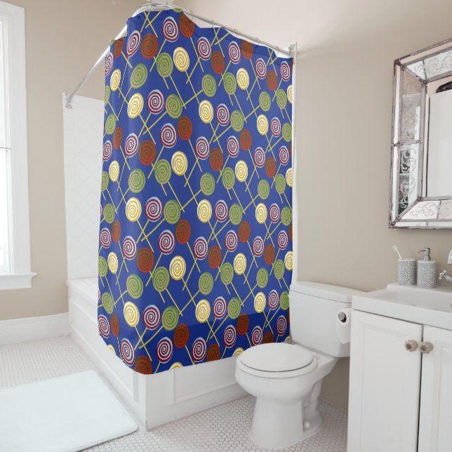 Candy pattern | Lollies pattern | lollipop 4 Shower Curtain (In Situ)