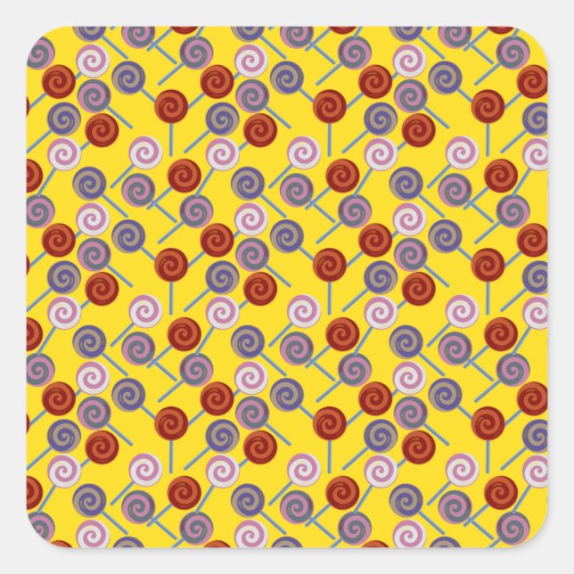 Candy pattern | Lollies pattern | lollipop 50 Square Sticker (Front)