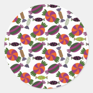 Candy pattern Lollies pattern lollipop 51 Classic Round Sticker