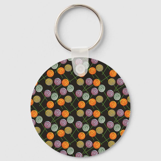 Candy pattern | Lollies pattern | lollipop 52 Key Ring (Front)