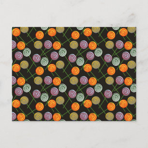 Candy pattern   Lollies pattern   lollipop 52 Postcard