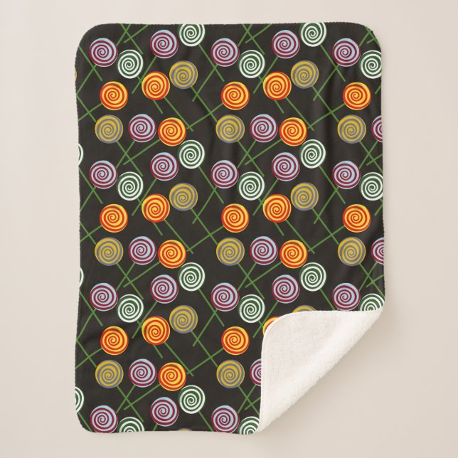 Candy pattern | Lollies pattern | lollipop 52 Sherpa Blanket (Front)