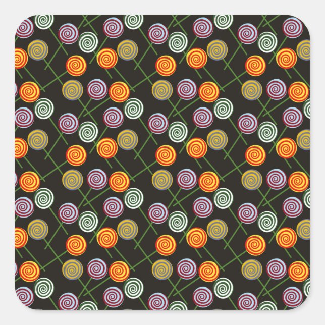 Candy pattern | Lollies pattern | lollipop 52 Square Sticker (Front)