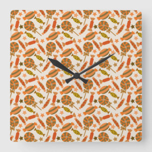 Candy pattern Lollies pattern lollipop 54 Square Wall Clock