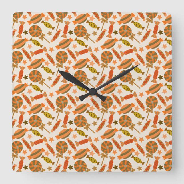 Candy pattern | Lollies pattern | lollipop 54 Square Wall Clock (Front)