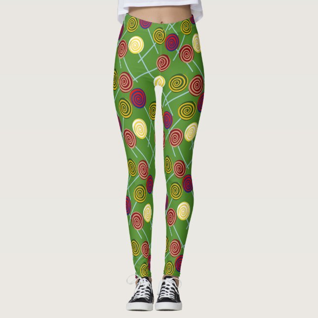 Candy pattern | Lollies pattern | lollipop 58 Leggings (Front)