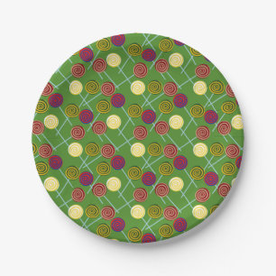 Candy pattern Lollies pattern lollipop 58 Paper Plate