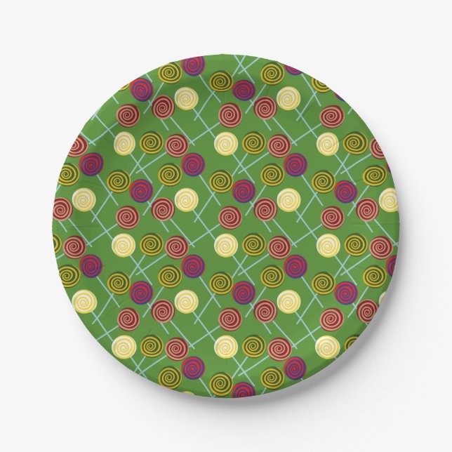Candy pattern | Lollies pattern | lollipop 58 Paper Plate (Front)