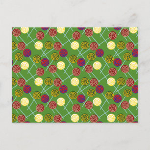 Candy pattern Lollies pattern lollipop 58 Postcard
