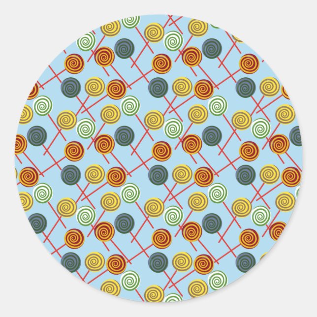 Candy pattern | Lollies pattern | lollipop 5 Classic Round Sticker (Front)