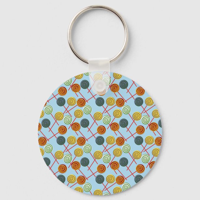 Candy pattern | Lollies pattern | lollipop 5 Key Ring (Front)