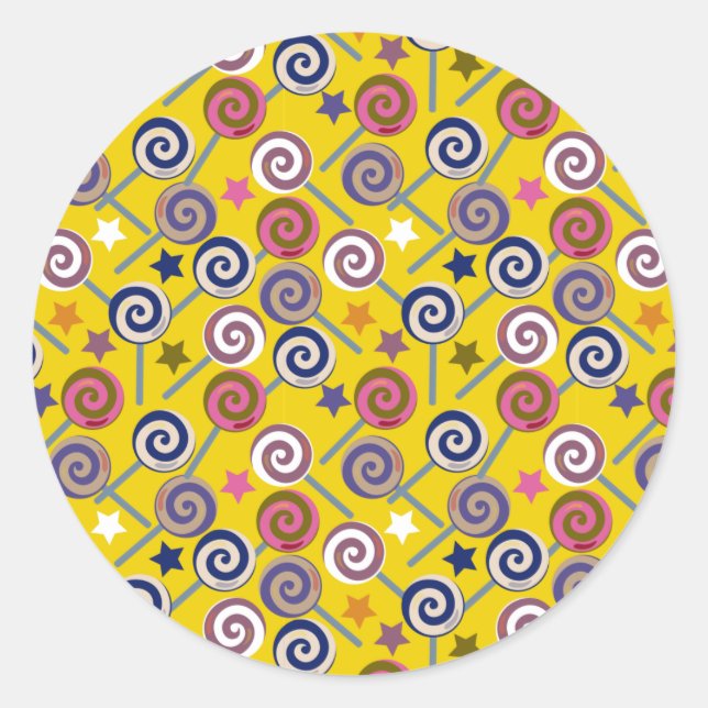 Candy pattern | Lollies pattern | lollipop 60 Classic Round Sticker (Front)