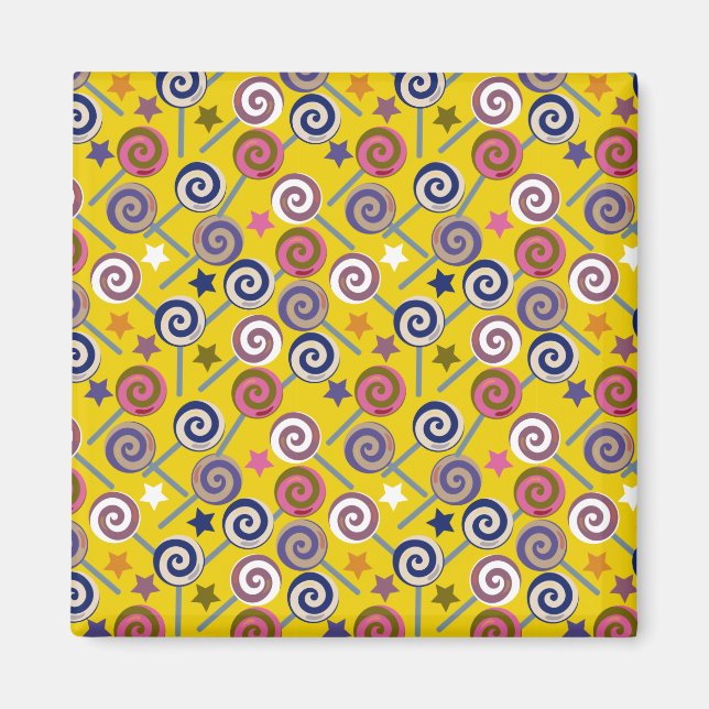 Candy pattern | Lollies pattern | lollipop 60 Magnet (Front)