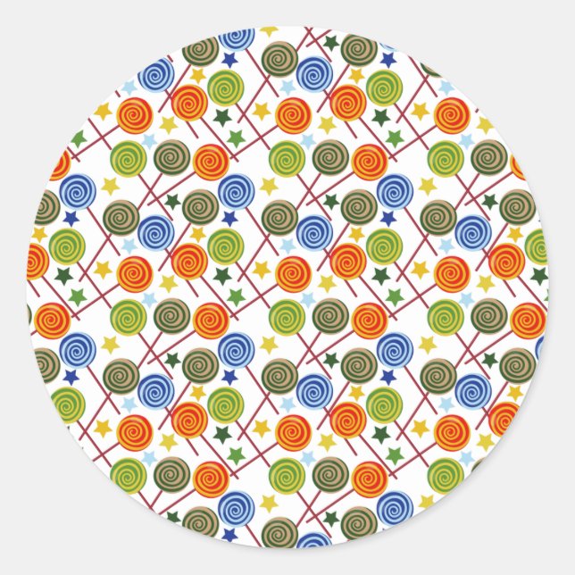 Candy pattern | Lollies pattern | lollipop 61 Classic Round Sticker (Front)
