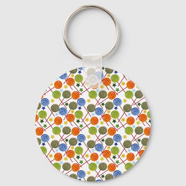 Candy pattern | Lollies pattern | lollipop 61 Key Ring (Front)