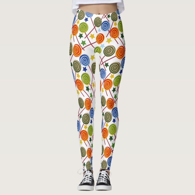 Candy pattern | Lollies pattern | lollipop 61 Leggings (Front)