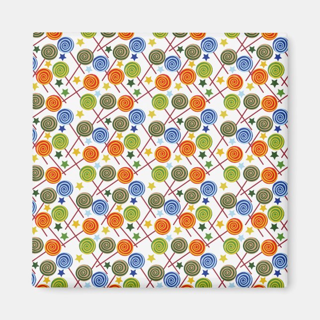 Candy pattern | Lollies pattern | lollipop 61 Magnet (Front)