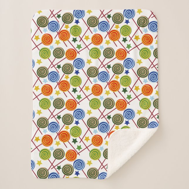 Candy pattern | Lollies pattern | lollipop 61 Sherpa Blanket (Front)
