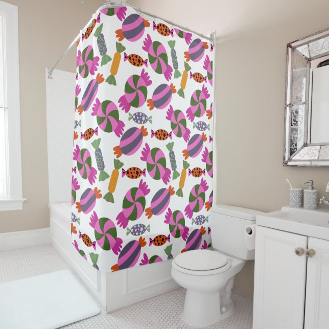 Candy pattern | Lollies pattern | lollipop 6 Shower Curtain (In Situ)
