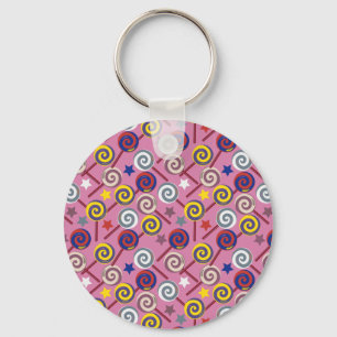 Candy pattern   Lollies pattern   lollipop 7 Key Ring
