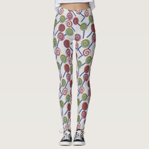 Candy pattern   Lollies pattern   lollipop 8 Leggings