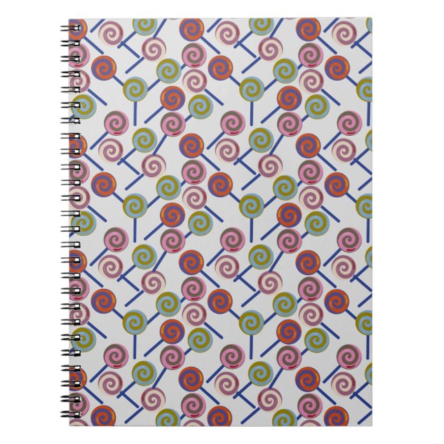 Candy pattern | Lollies pattern | lollipop 8 Notebook (Front)