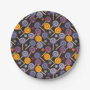 Candy pattern Lollies pattern lollipop 9 Paper Plate