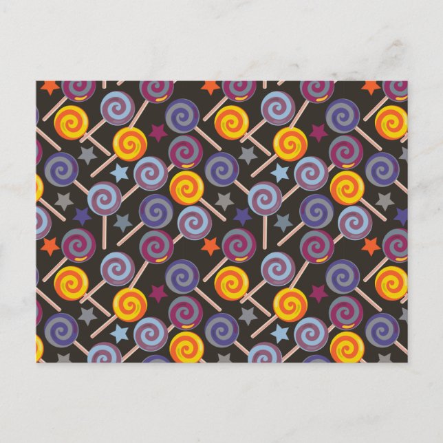 Candy pattern | Lollies pattern | lollipop 9 Postcard (Front)