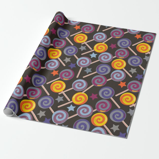 Candy pattern | Lollies pattern | lollipop 9 Wrapping Paper (Unrolled)