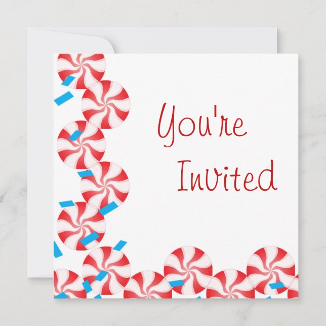 Candy Peppermint Invitation (Front)