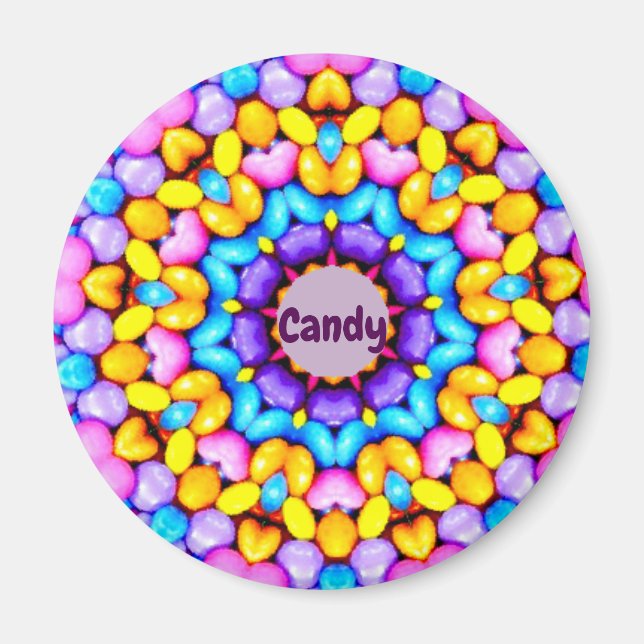 CANDY ~ Personalised Easter Pattern Fractal ~  Magnet (Front)