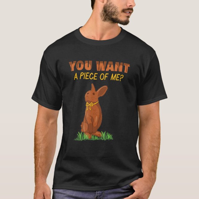 Candy Piece Chocolate Bunny Rabbit Happy Easter Su T-Shirt (Front)