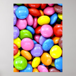 Candy pieces, colourful sweet treats poster