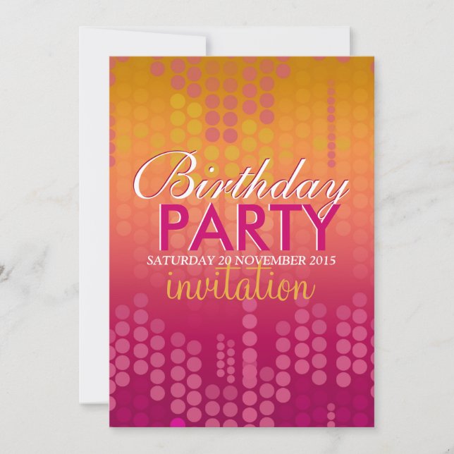 Candy Pink Bokeh Sparkle Birthday Invitation (Front)
