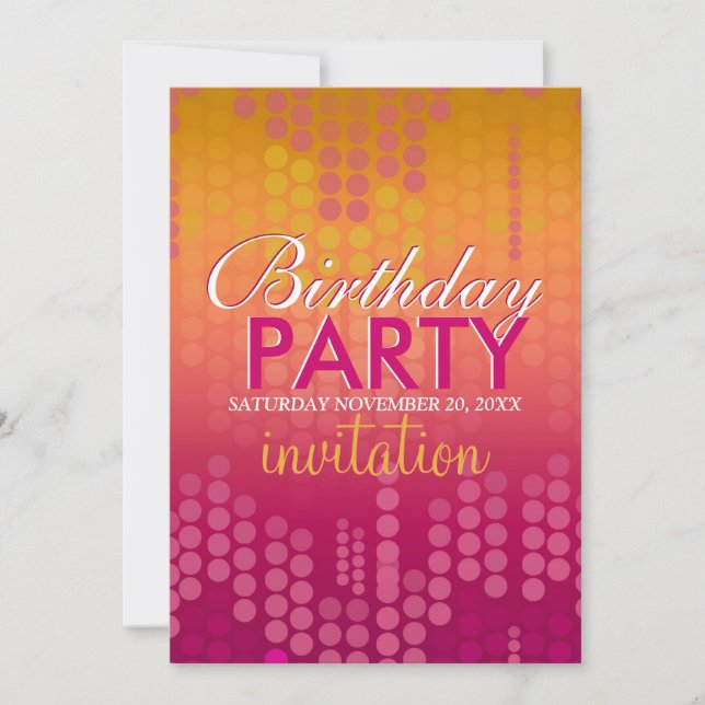 Candy Pink Bokeh Sparkle Birthday Invitation (Front)