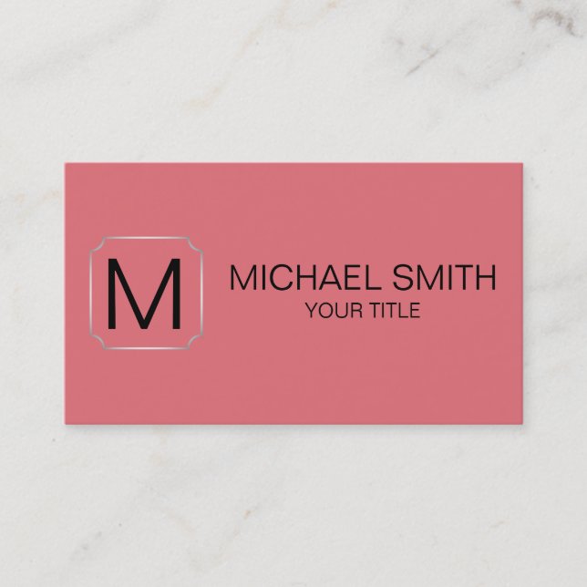 Candy pink colour background business card (Front)