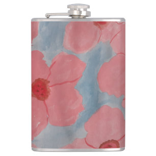 Candy Pink Flowers Hip Flask