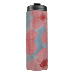 Candy Pink Flowers Thermal Tumbler