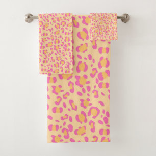 Candy Pink Leopard Animal Print Glam 1 Bath Towel Set